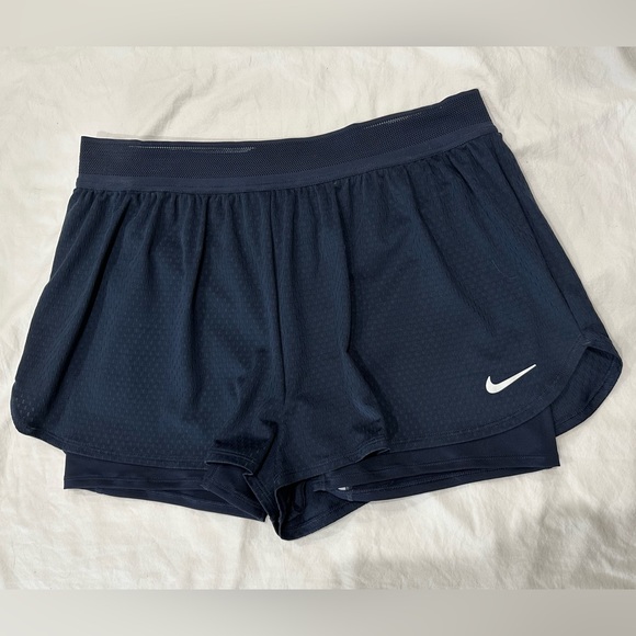 Nike Dri-Fit Athletic Shorts Navy Blue L - Picture 1 of 3